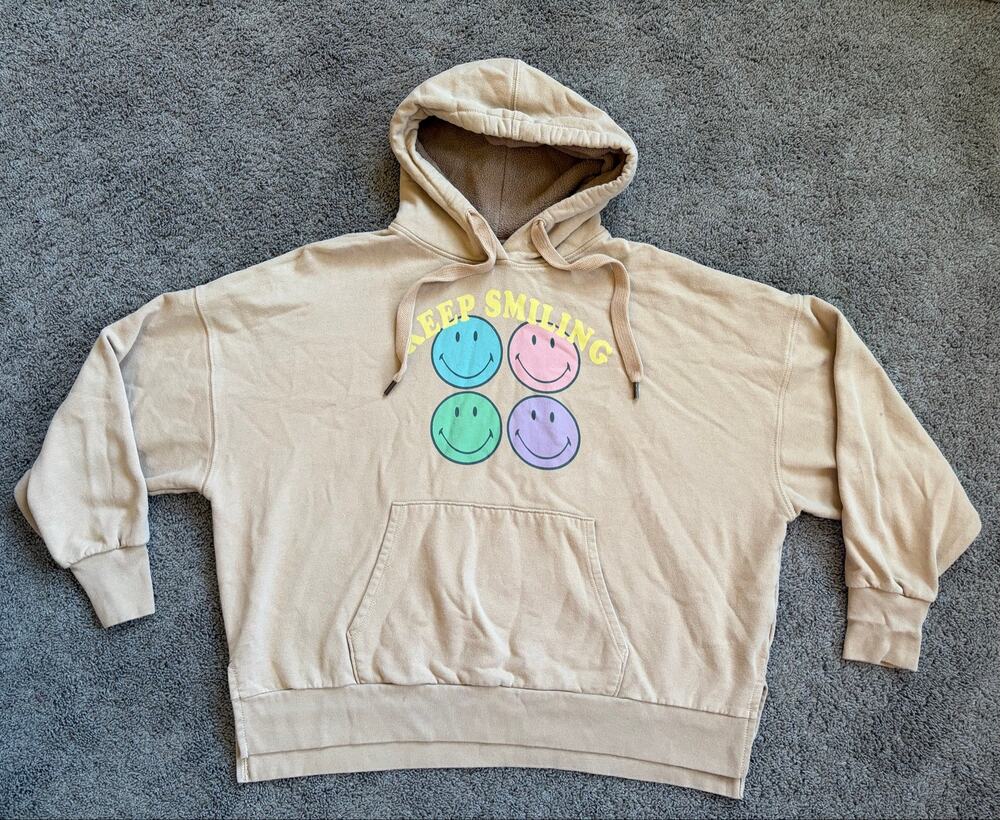 This Feels Seriously Huggable By American Eagle- Keep Smiling Hoodie Sz XS